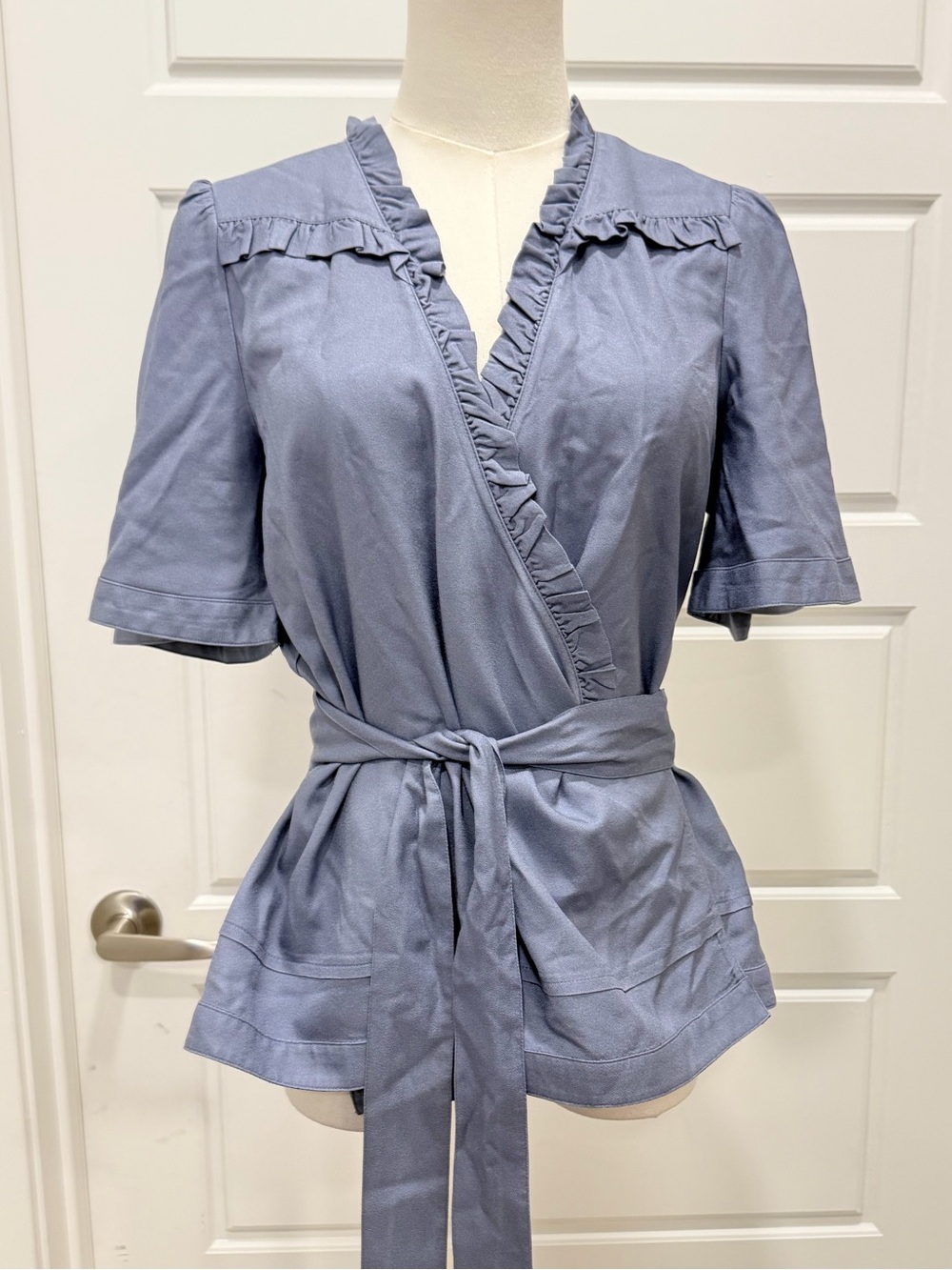 Marc By Marc Jacobs Blue Pure Silk Wrap Top